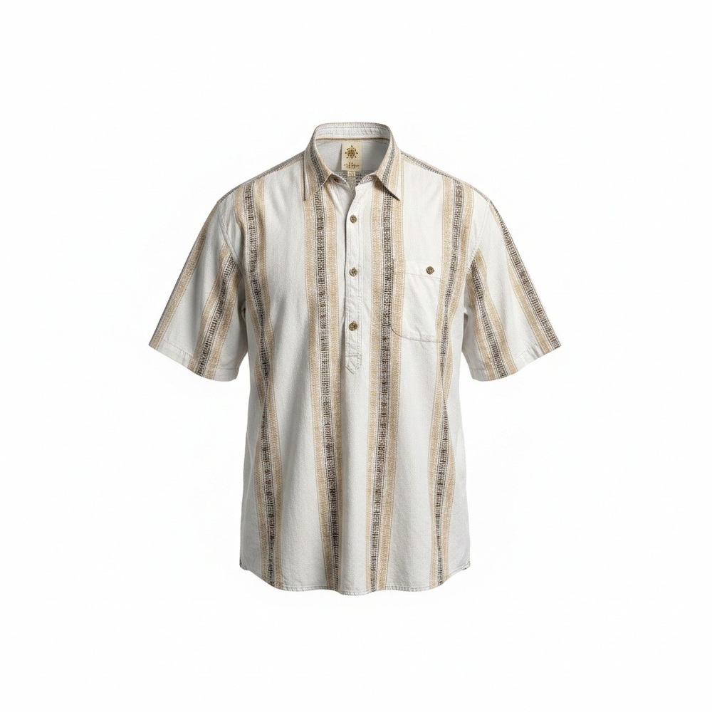 The Territory Ahead Shirt Mens XLT Tall Aztec Tribal Stripe‎ Band Collar Henley